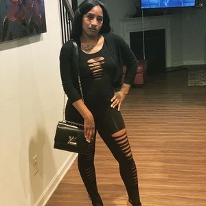 Black cutout castsuit